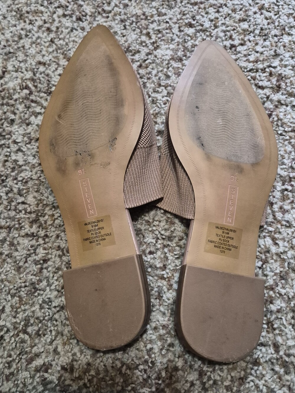 Steven By Steve Madden Knit Pointed Slip-On Mules in Tan Size 9.5 - Picture 2 of 4